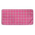 Pink And White Tartan Pattern Print Towel
