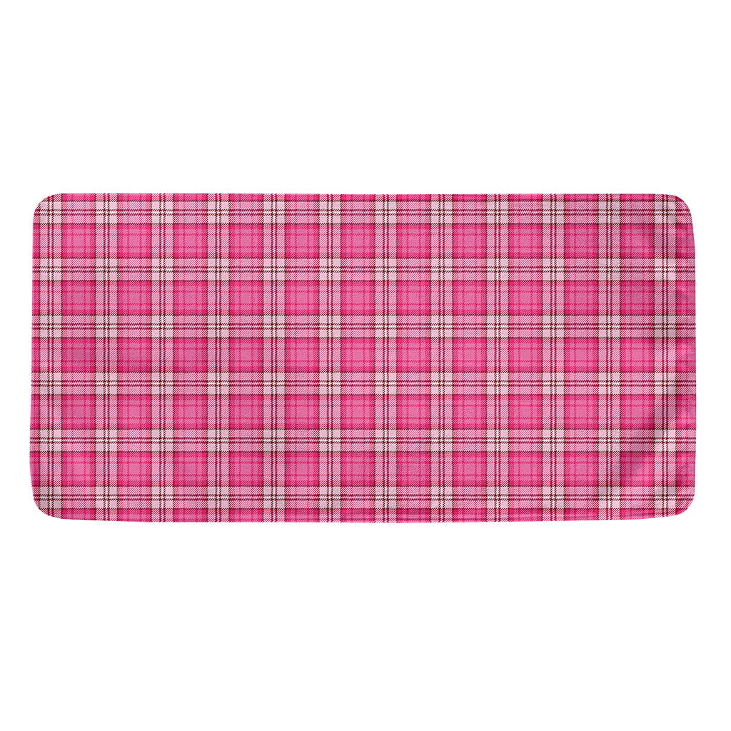 Pink And White Tartan Pattern Print Towel