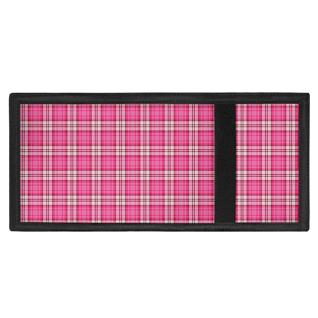 Pink And White Tartan Pattern Print Trifold Wallet