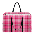 Pink And White Tartan Pattern Print Utility Tote Bag