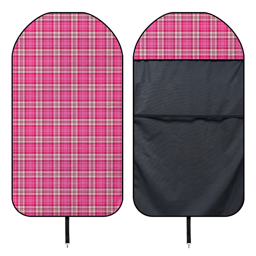 Pink And White Tartan Pattern Print Waterproof Car Seat Cover