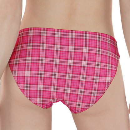Pink And White Tartan Pattern Print Women's Panties