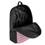 Pink And White Zigzag Pattern Print 17 Inch Backpack