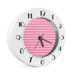 Pink And White Zigzag Pattern Print Alarm Clock