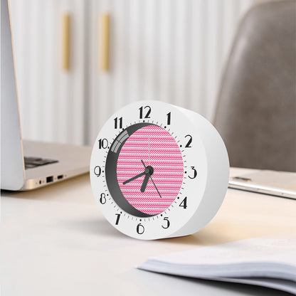 Pink And White Zigzag Pattern Print Alarm Clock
