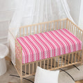 Pink And White Zigzag Pattern Print Baby Crib Sheet
