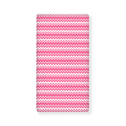 Pink And White Zigzag Pattern Print Baby Crib Sheet