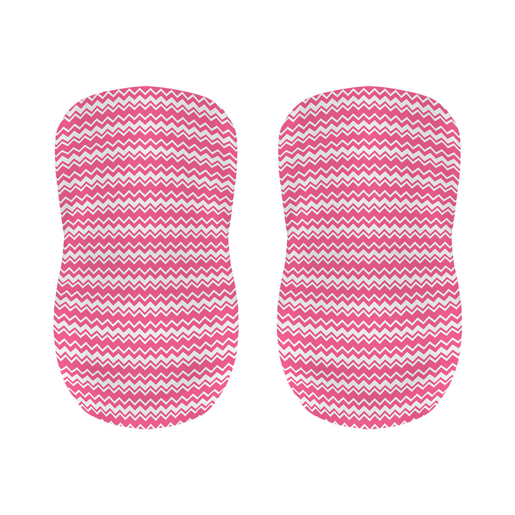 Pink And White Zigzag Pattern Print Bar Stool Covers