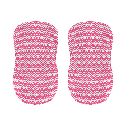 Pink And White Zigzag Pattern Print Bar Stool Covers