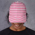 Pink And White Zigzag Pattern Print Baseball Cap