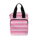Pink And White Zigzag Pattern Print Bible Tote Bag