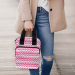 Pink And White Zigzag Pattern Print Bible Tote Bag