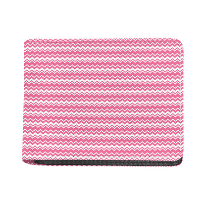 Pink And White Zigzag Pattern Print Bifold Wallet
