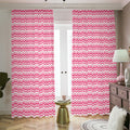 Pink And White Zigzag Pattern Print Dimout Pencil Pleat Curtains