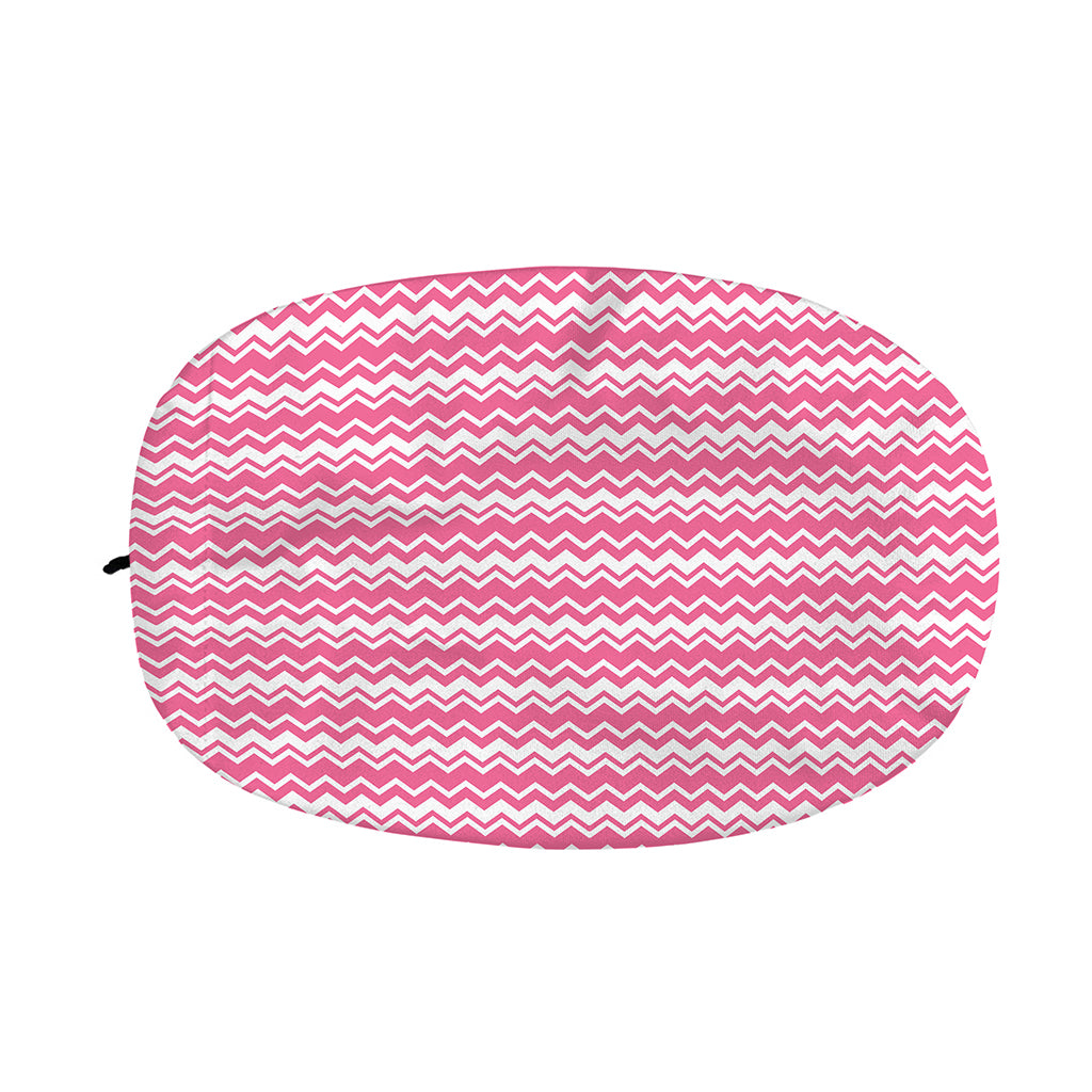 Pink And White Zigzag Pattern Print Car Side Mirror Covers
