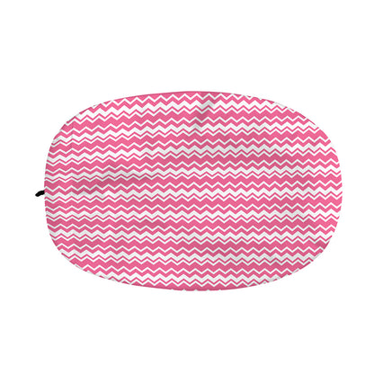 Pink And White Zigzag Pattern Print Car Side Mirror Covers