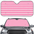 Pink And White Zigzag Pattern Print Car Windshield Sun Shade