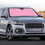 Pink And White Zigzag Pattern Print Car Windshield Sun Shade