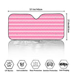 Pink And White Zigzag Pattern Print Car Windshield Sun Shade