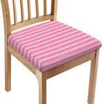 Pink And White Zigzag Pattern Print Chair Cushion Cover