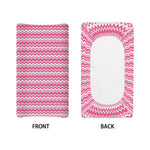 Pink And White Zigzag Pattern Print Changing Pad Cover