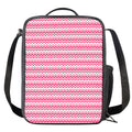 Pink And White Zigzag Pattern Print Crossbody Lunch Bag
