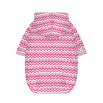 Pink And White Zigzag Pattern Print Dog Zip Up Hoodie