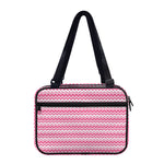 Pink And White Zigzag Pattern Print Double Strap Bible Bag