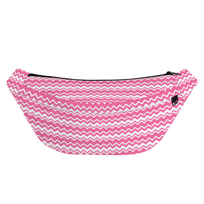 Pink And White Zigzag Pattern Print Fanny Pack