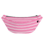 Pink And White Zigzag Pattern Print Fanny Pack