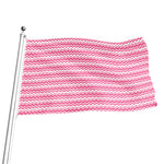 Pink And White Zigzag Pattern Print Flag