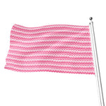 Pink And White Zigzag Pattern Print Flag