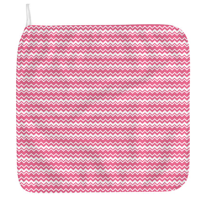 Pink And White Zigzag Pattern Print Hand Towel