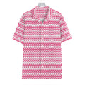 Pink And White Zigzag Pattern Print Hawaiian Shirt