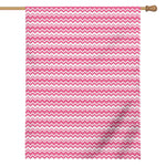 Pink And White Zigzag Pattern Print House Flag