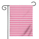 Pink And White Zigzag Pattern Print House Flag