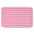 Pink And White Zigzag Pattern Print Indoor Door Mat
