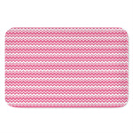 Pink And White Zigzag Pattern Print Indoor Door Mat