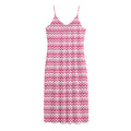 Pink And White Zigzag Pattern Print Jersey Midi Cami Dress