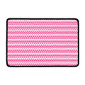 Pink And White Zigzag Pattern Print Kitchen Mat