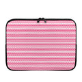 Pink And White Zigzag Pattern Print Laptop Sleeve
