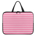 Pink And White Zigzag Pattern Print Laptop Sleeve With Handle