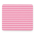 Pink And White Zigzag Pattern Print Mouse Pad