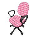 Pink And White Zigzag Pattern Print Office Chair Cover