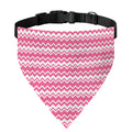 Pink And White Zigzag Pattern Print Over The Collar Dog Bandana
