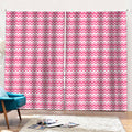 Pink And White Zigzag Pattern Print Pencil Pleat Curtains