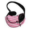 Pink And White Zigzag Pattern Print Pet Sling Carrier