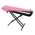 Pink And White Zigzag Pattern Print Piano Keyboard Cover