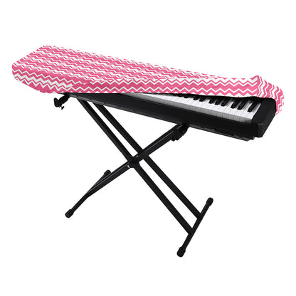 Pink And White Zigzag Pattern Print Piano Keyboard Cover