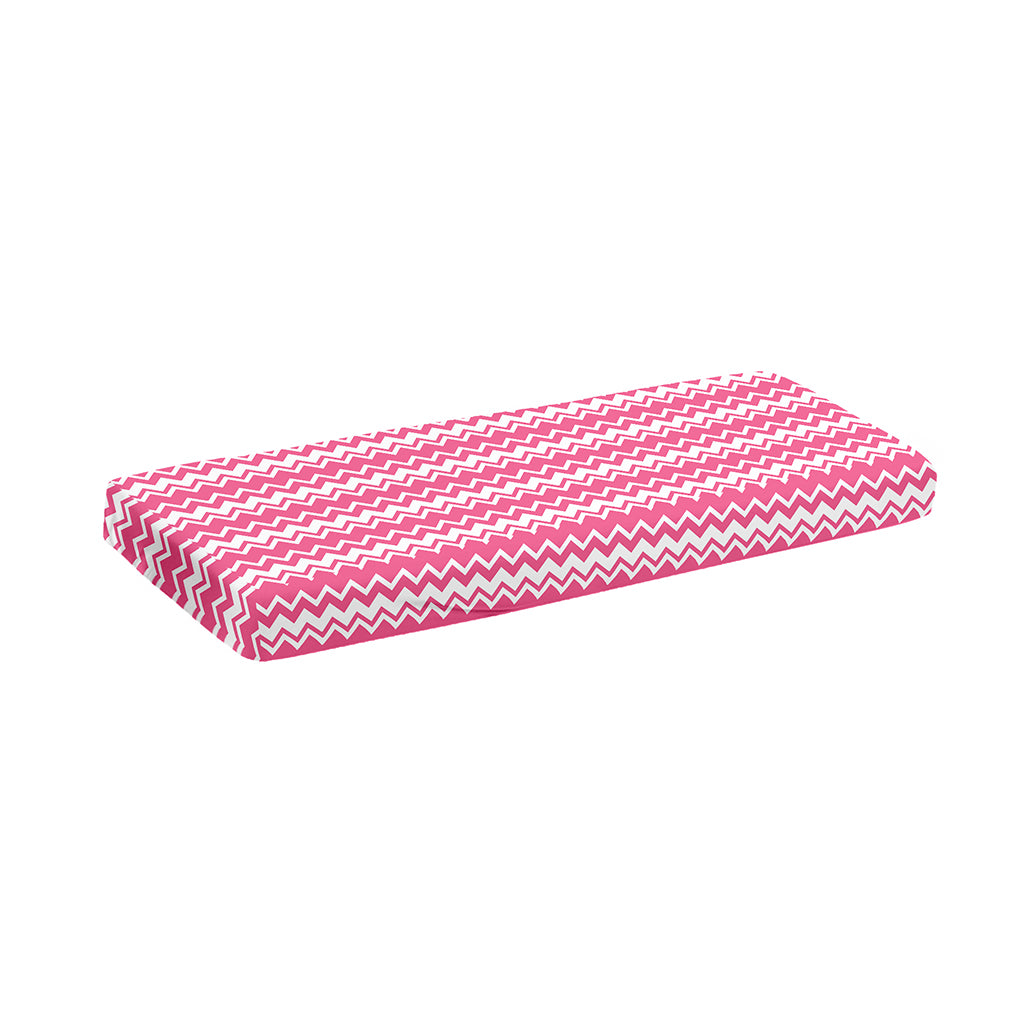 Pink And White Zigzag Pattern Print Piano Keyboard Cover